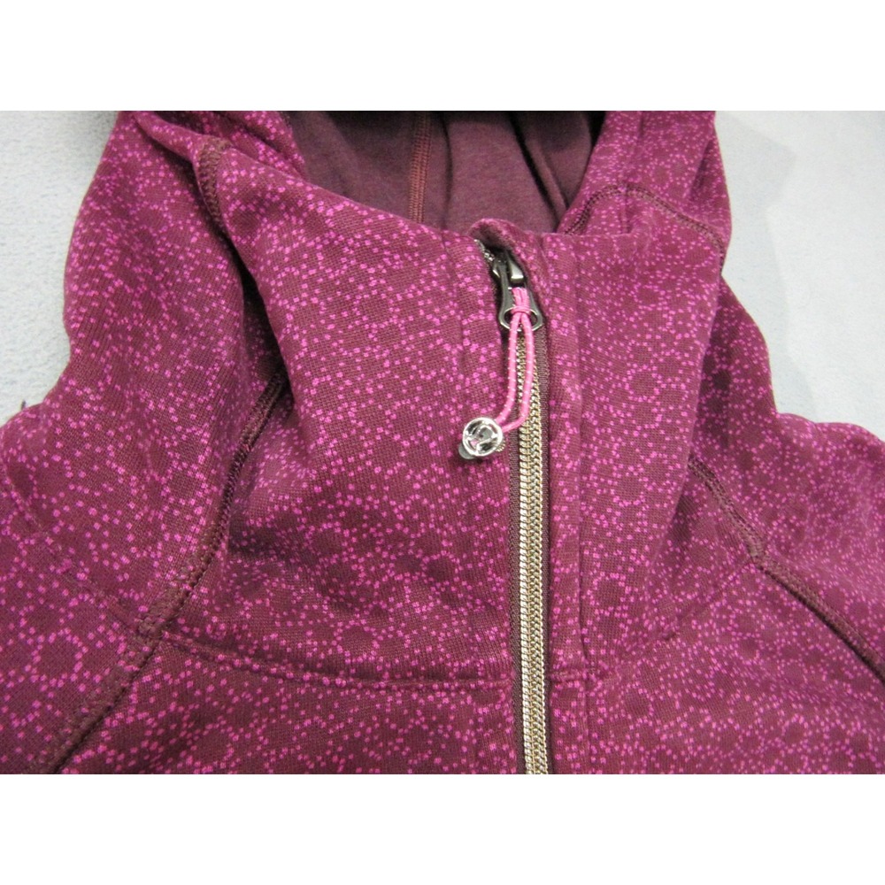 Lululemon Scuba Hoodie Womens 8 Purple Excellent Star Pixel Geometric III Zip - Picture 4 of 12